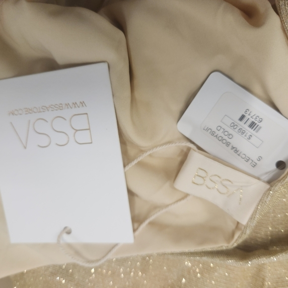 Electra Bodysuit Gold | BSSA Womens Top SZ SMALL NWT - Picture 6 of 15